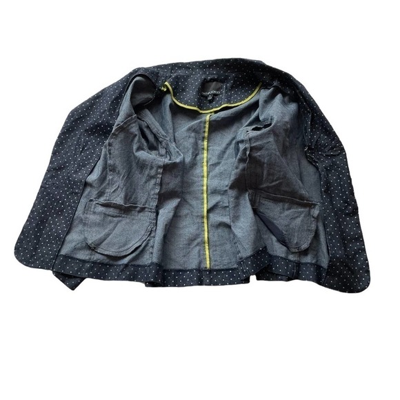 Cynthia Rowley Denim Chambray Blue Jean Blazer Jacket Size XL Polka Dot Preppy - Picture 7 of 10